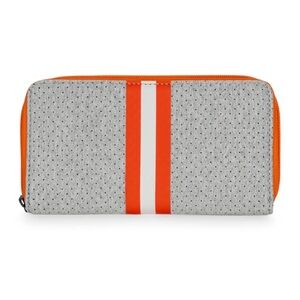 Cash Crush Wallet  Heather with Orange and White Stripes